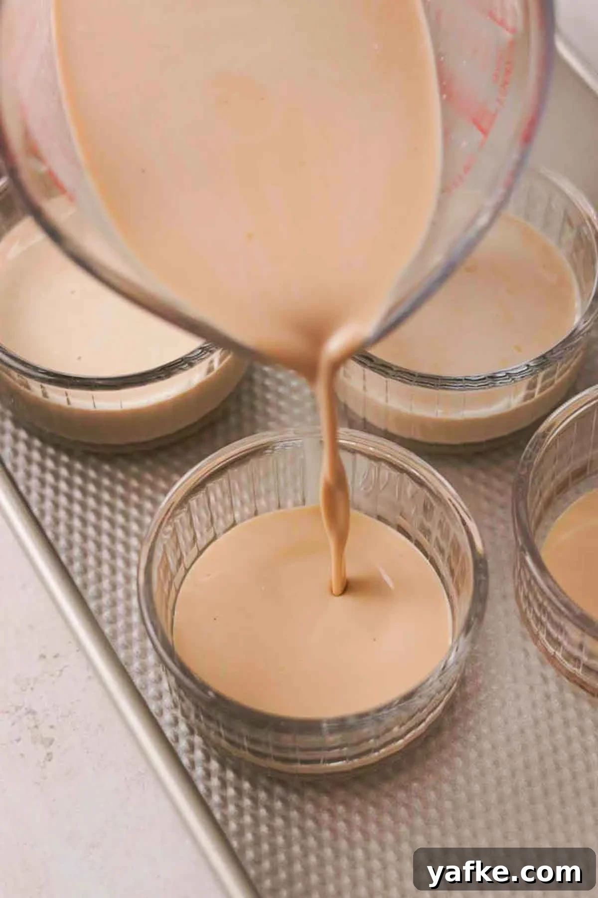Earl Grey Creme Brulee Recipe with Tea-Infused Custard 6 ramekins in tray