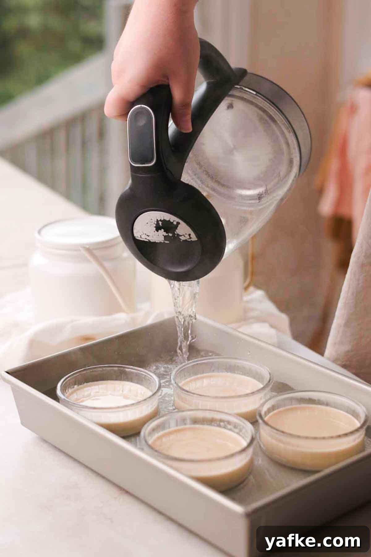 Earl Grey Creme Brulee Recipe with Tea-Infused Custard 7 water bath