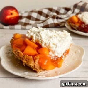 How to Make Authentic Amish Fresh Peach Pie 10 single-serving slice of pie on a plate.