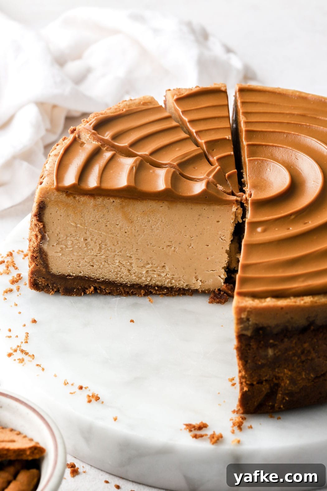 Creamy Lotus Biscoff Cheesecake Recipe 2 8 inch tall biscoff cheesecake