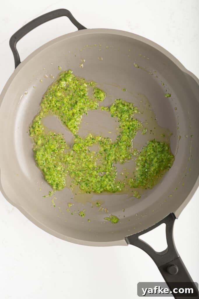 A pan with sofrito and olive oil
