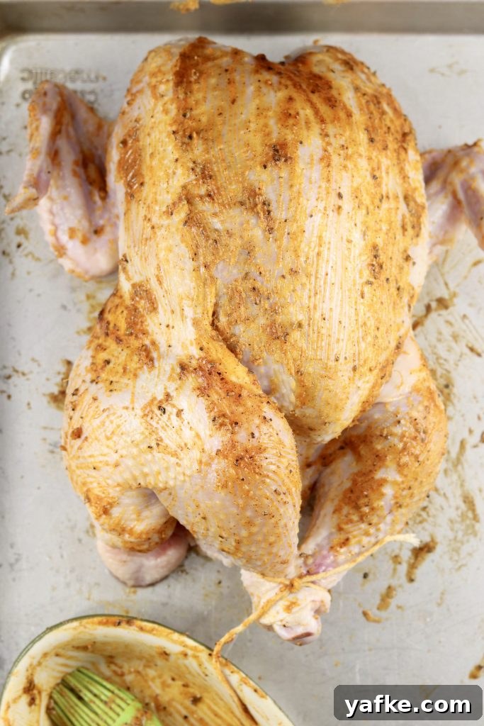 Whole Chicken rubbed with blackened butter Cajun Butter Rubbed Whole chicken