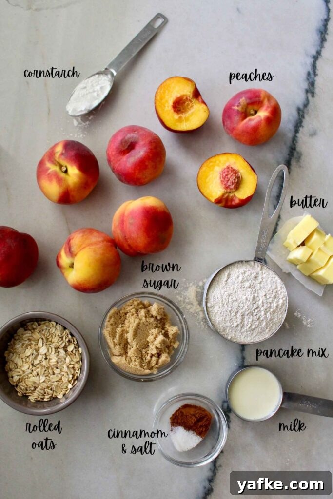 Peach Crumble Recipe Using Pancake Mix 2 Pancake Mix Peach Crumble ingredients
