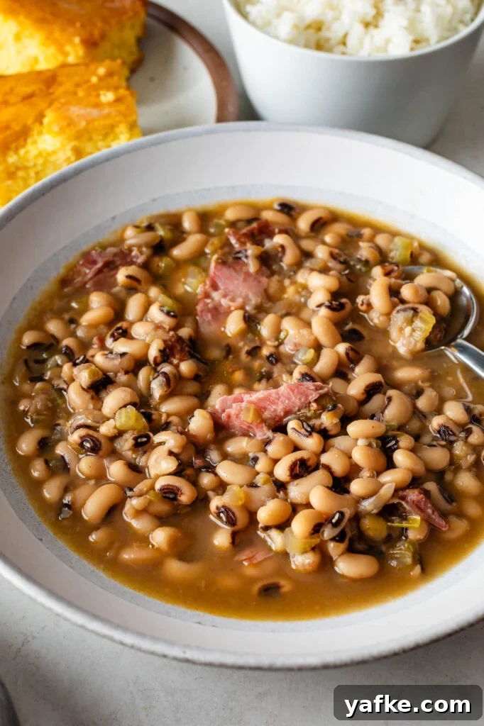 How to Cook Black-Eyed Peas for Tender, Flavorful Results 6 bowl of black eyed peas with a spoon