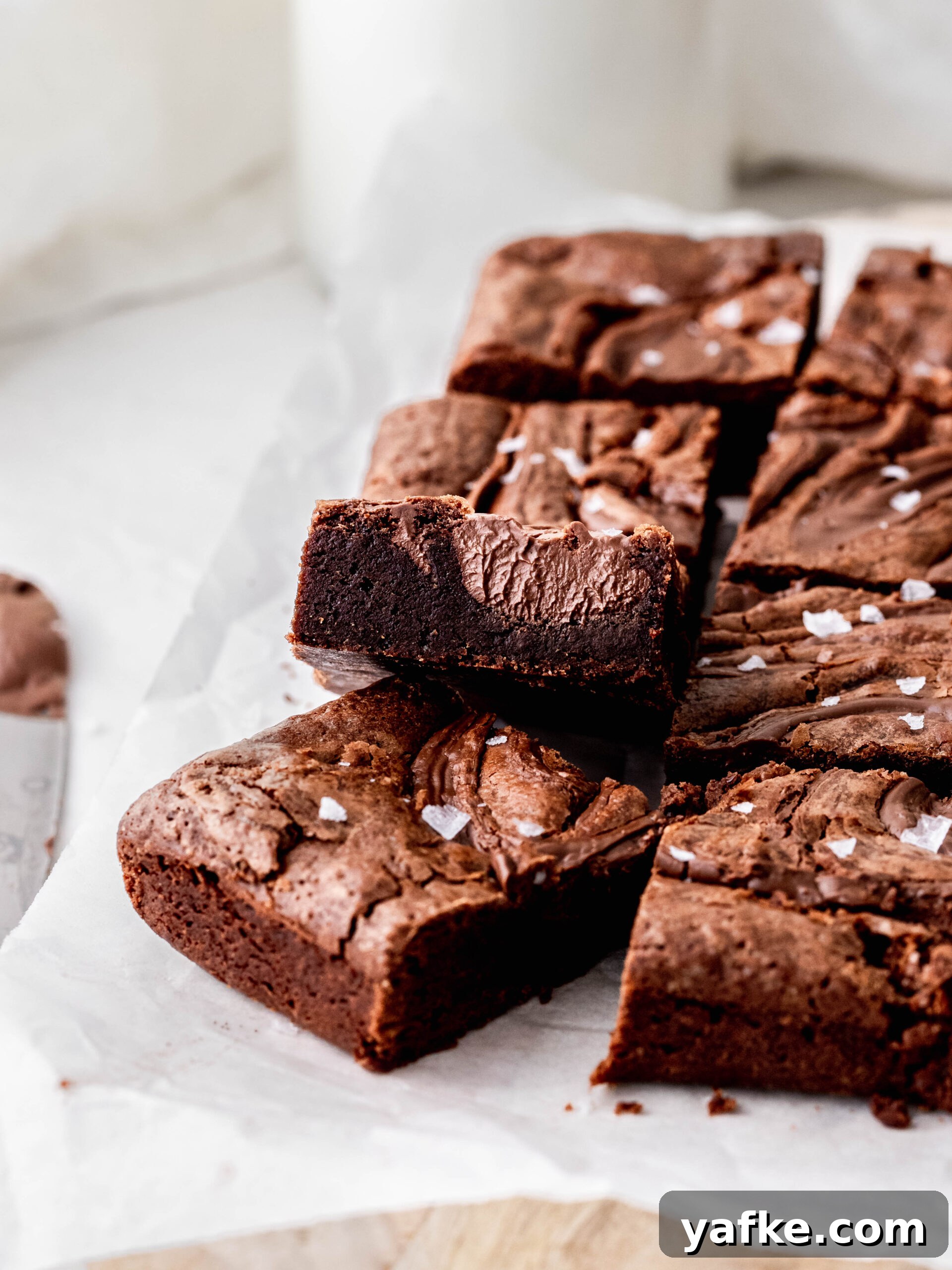 Fudgy Nutella Brownies Recipe 3 A slice of brownie.