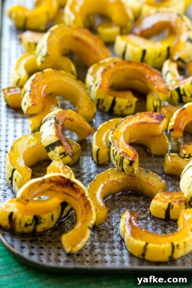 Roasted delicata squash with brown sugar and cinnamon.