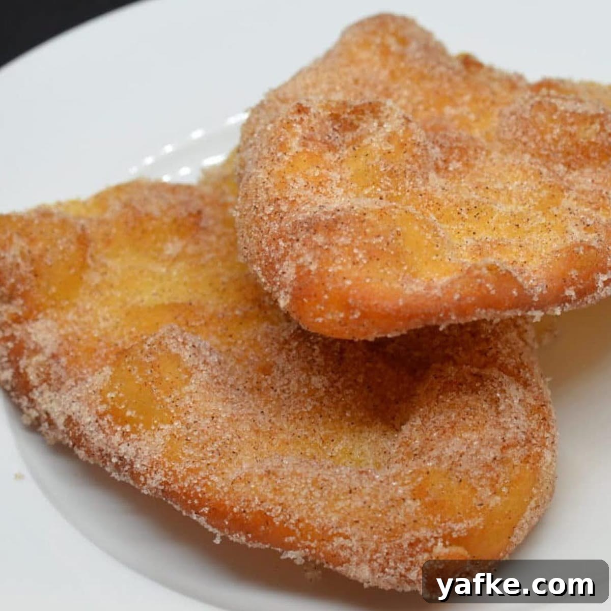 21 Patriotic Canada Day Desserts 22 2 cinnamon sugar beaver tails on a white plate