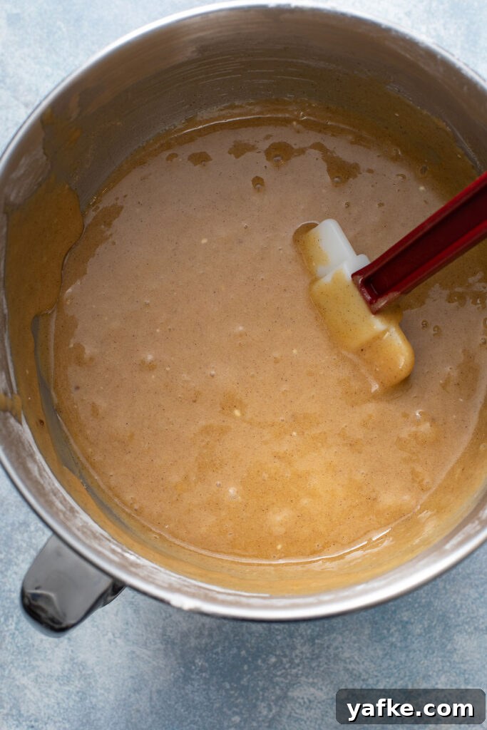 Carrot Cake Recipe with Grand Marnier Cream Cheese Frosting 9 Batter being mixed for carrot cake