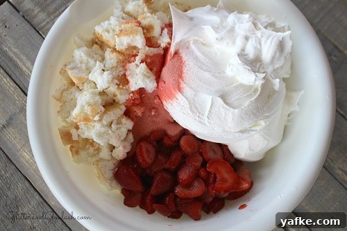 No-Bake Make-Ahead Strawberry Fluff Recipe 3 Mixing strawberry fluff