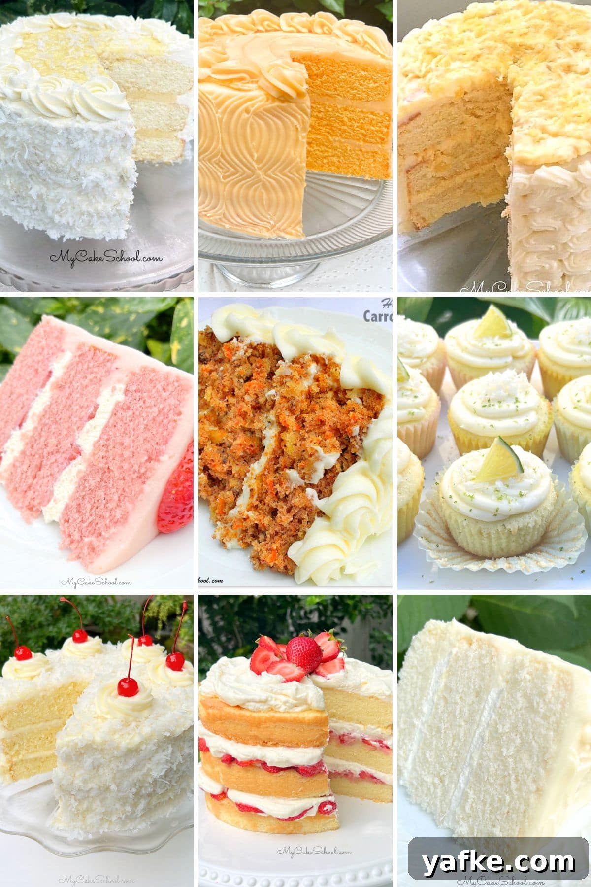 Spring Cake Recipes: Fresh Floral and Fruit Desserts 2 Photo grid of favorite spring cake recipes