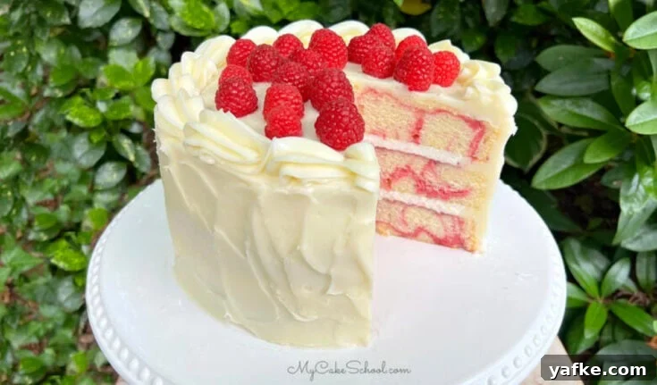 Almond Raspberry Swirl Cake