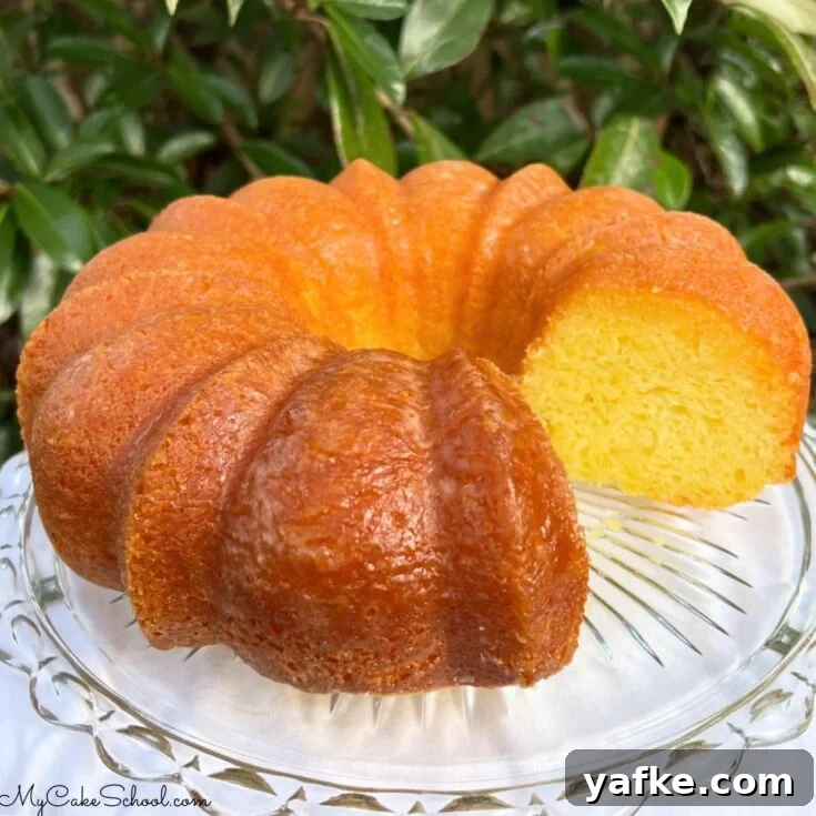 Sliced Limoncello Bundt Cake.