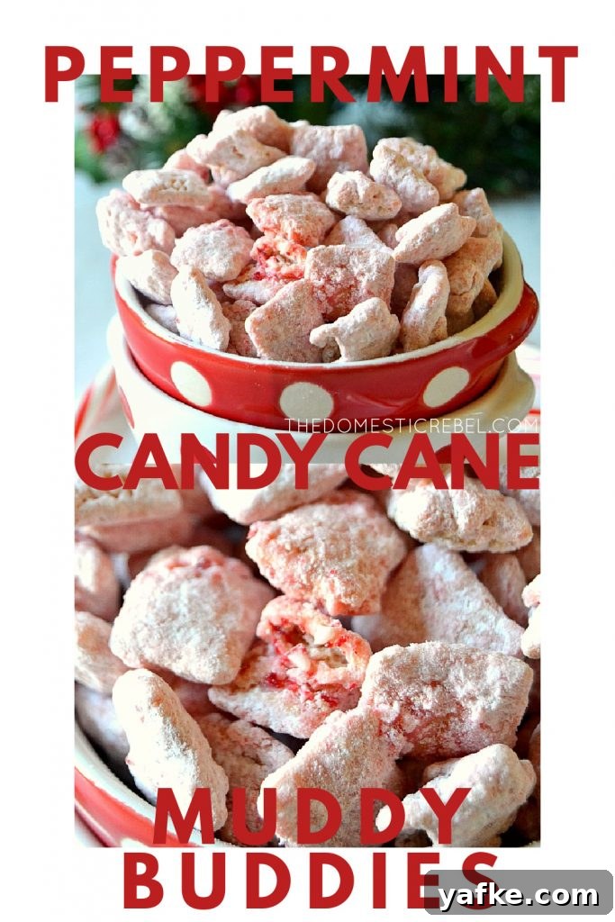 Peppermint Candy Cane Muddy Buddies photo collage
