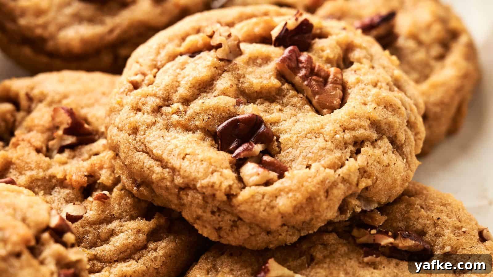 21 Fall Snacks I Tried: 9 Keepers 14 Close-up of freshly baked cookies with nuts on top, arranged closely together.