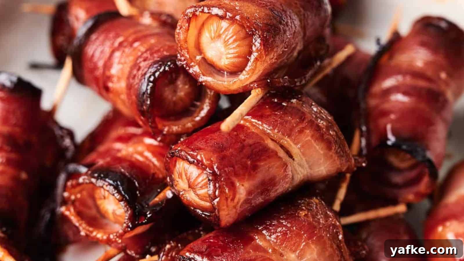 21 Fall Snacks I Tried: 9 Keepers 20 A close-up of Bacon Wrapped Sugar Smokies, held together with toothpicks and cooked to a crispy finish.