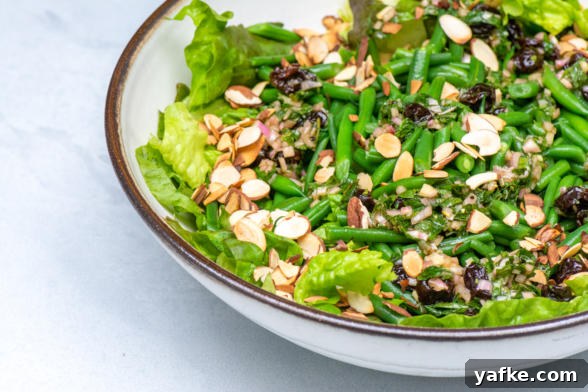 Green Bean Salad with Almonds and Dried Cherry Vinaigrette 4 Dressing in a jar
