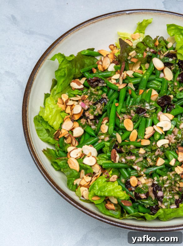 Green Bean Salad with Almonds and Dried Cherry Vinaigrette 6 Serving the green bean salad