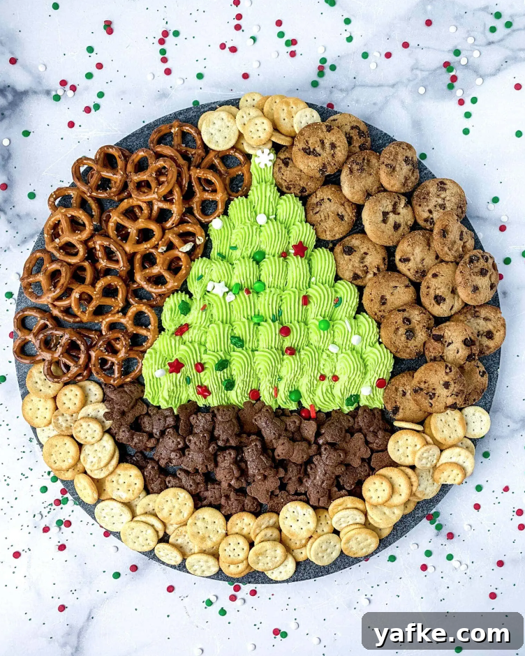 17 Festive Christmas Charcuterie Board Ideas 13 Christmas Tree Frosting Board
