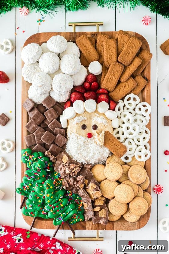 17 Festive Christmas Charcuterie Board Ideas 15 Santa Claus Cookie Board