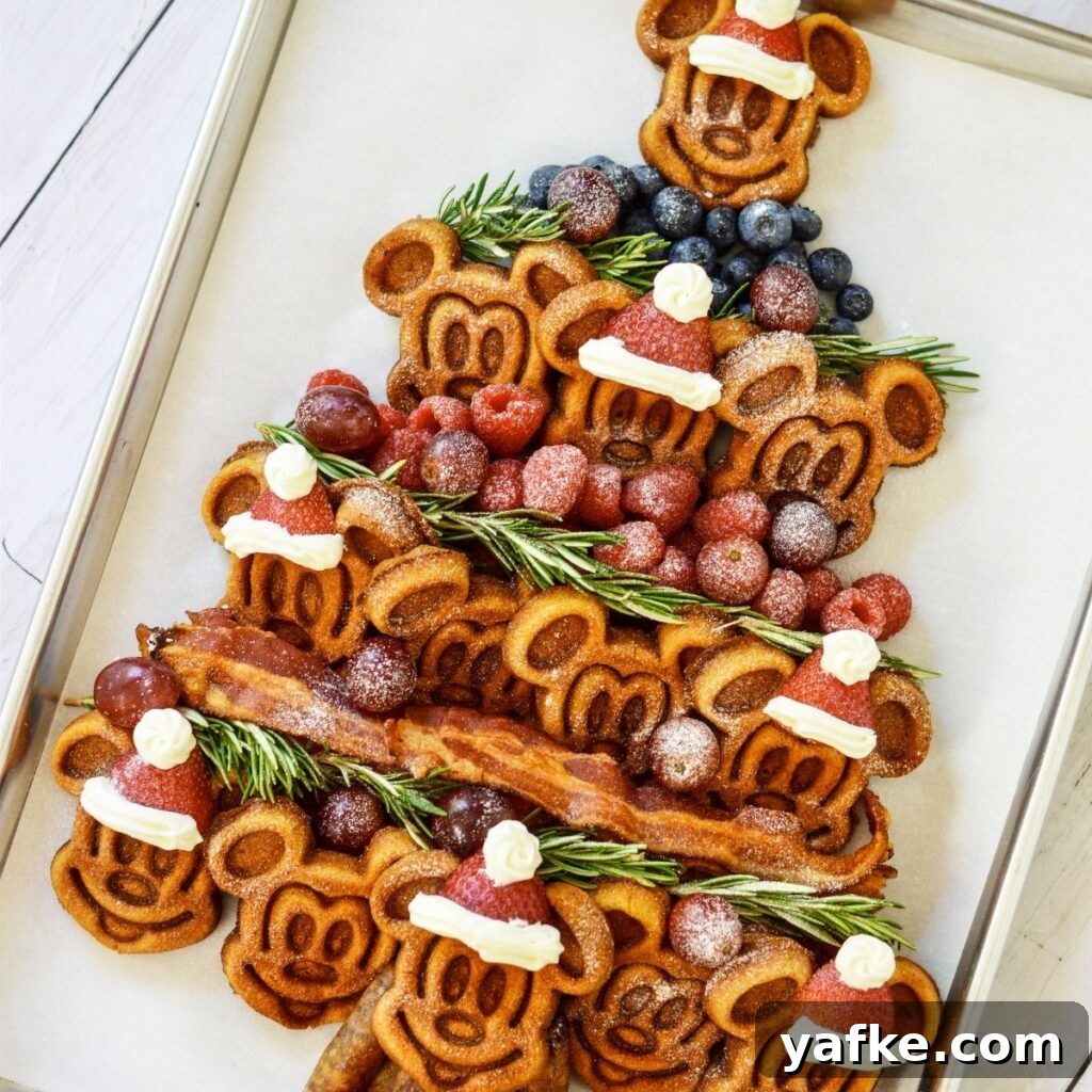 17 Festive Christmas Charcuterie Board Ideas 17 Mickey Mouse Waffle Tree