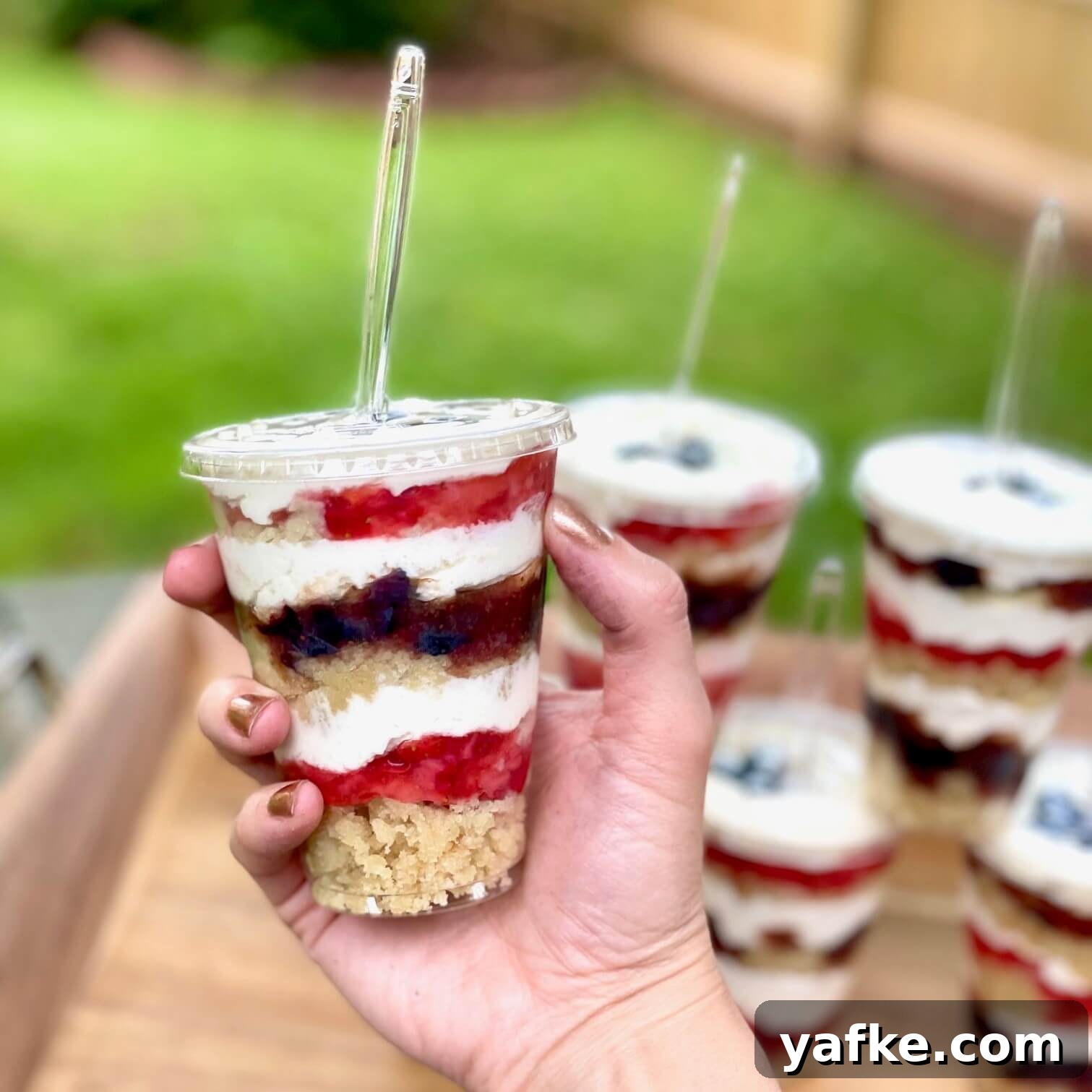Fourth of July Red, White and Blueberry Cake Parfaits Recipe 4 On-the-Go Fourth of July Cake Cups