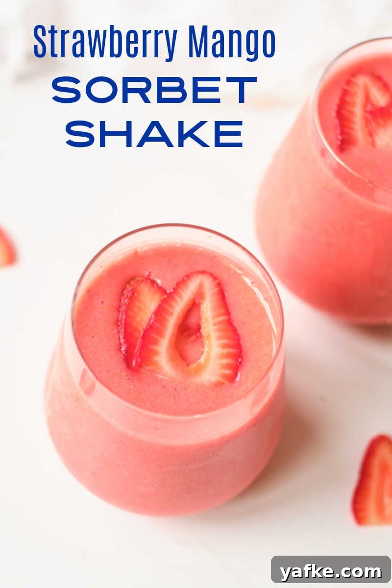 Strawberry Mango Sorbet Shake Recipe: Refreshing Summer Drink 5 strawberry mango sorbet shake.