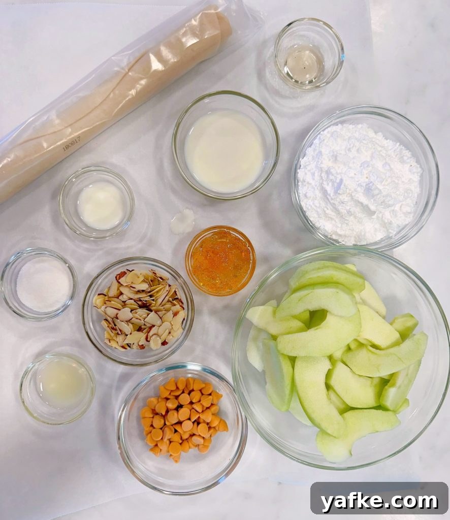 Rustic Apple Almond Galette Recipe with Flaky Crust 3 Ingredients for an Apple Almond Galette.