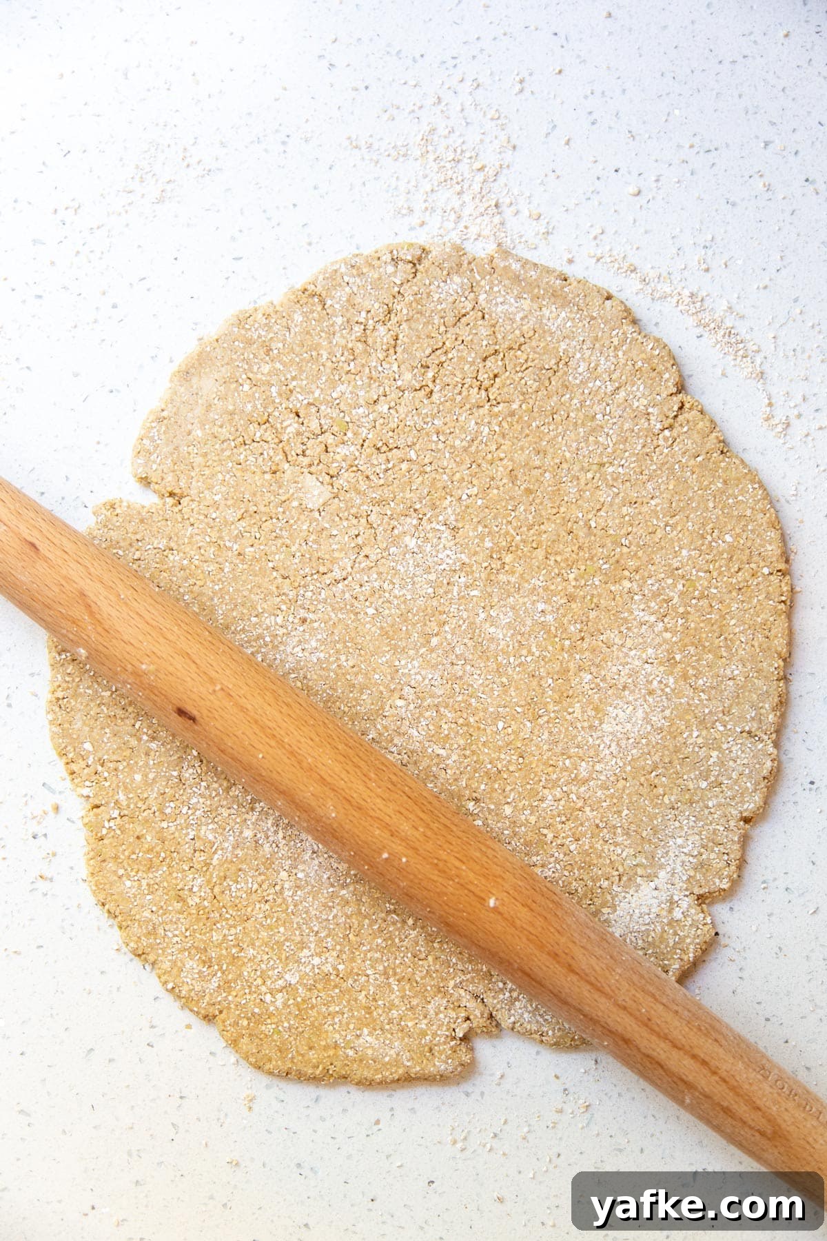 Homemade Pineapple Dog Treats Your Pup Will Love 5 Dog treat dough rolled out.