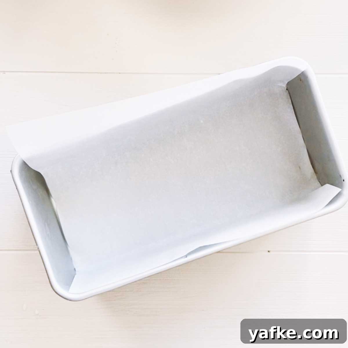loaf pan lined with parchment