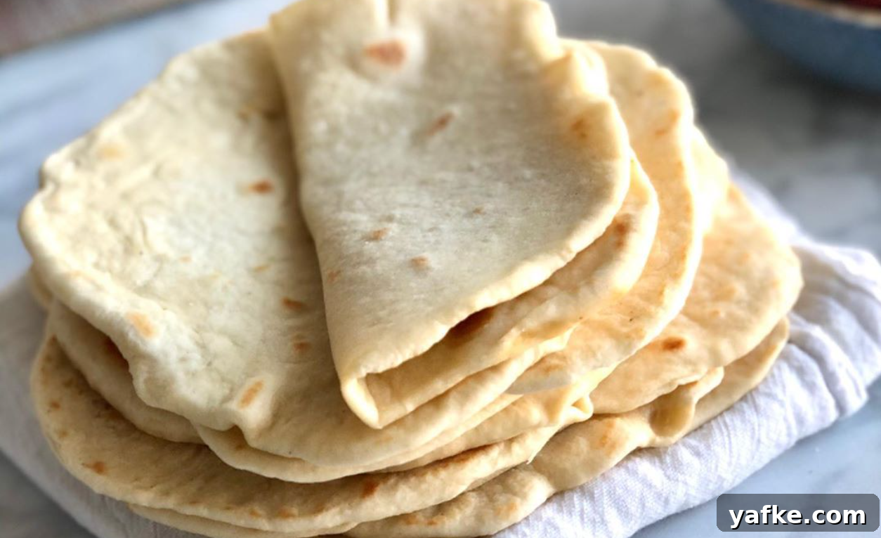 How to Make Homemade Tortillas: Corn and Flour 2 Stack of homemade flour tortillas