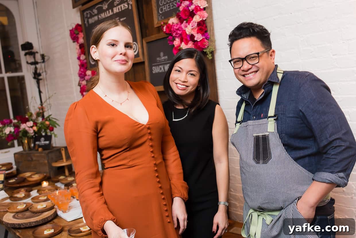 Claire Thomas, Liren Baker and Dale Talde at the Hillshire Snacking Launch Party.