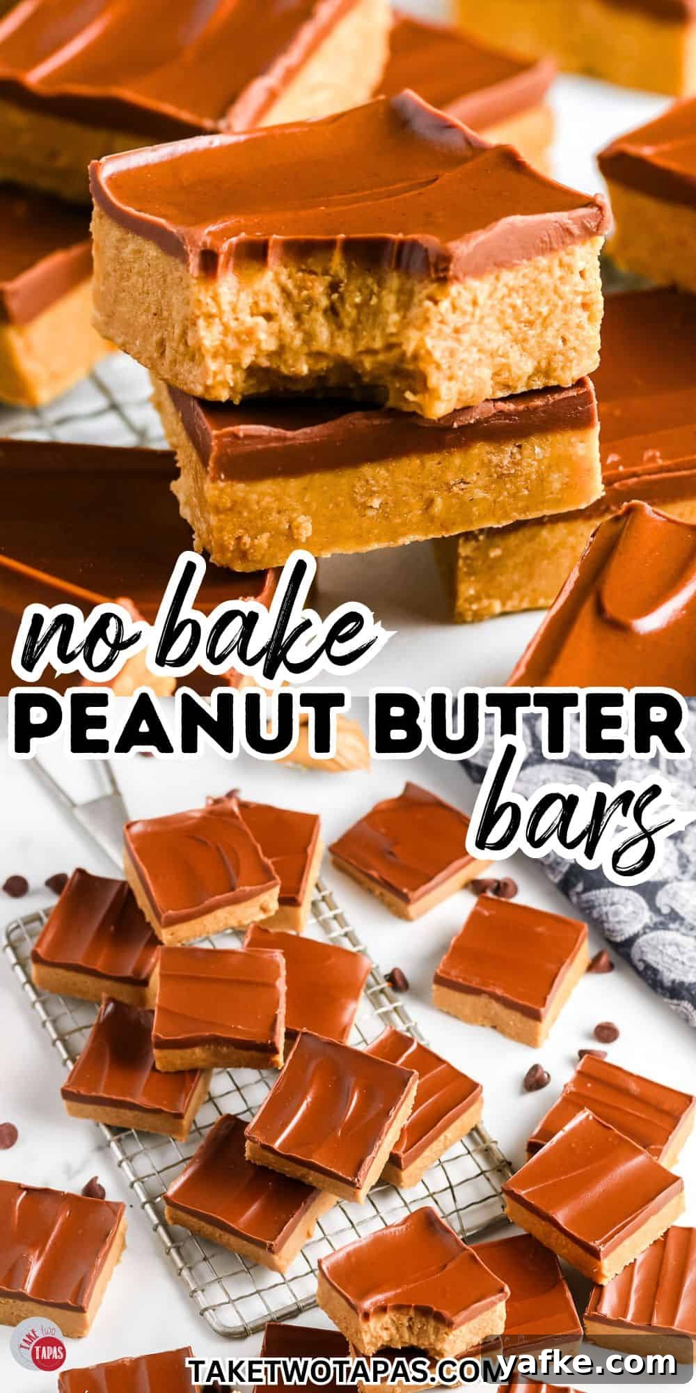 No-Bake Peanut Butter Bars Recipe 11 peanut butter bars in a stack