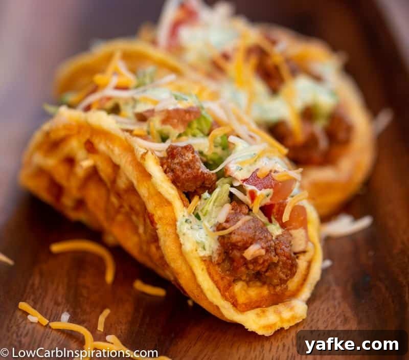 Keto Chaffle Tacos: Low-Carb Cheesy Waffle Shells 2 Keto Chaffle Taco Shells