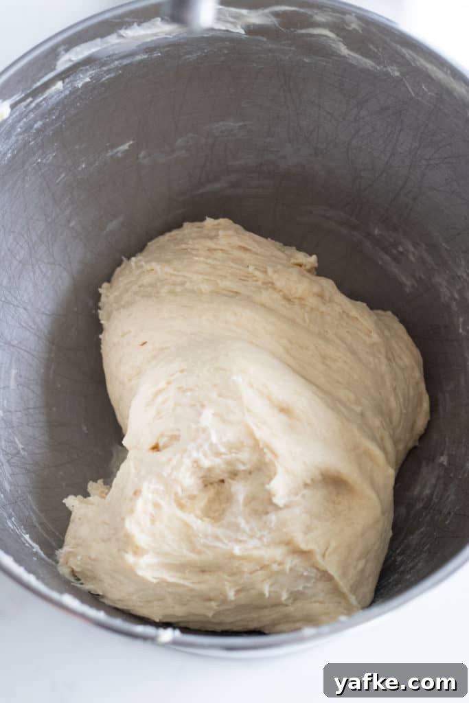 Peach Donuts with Peaches and Cream Filling 4 bowl of dough before rising