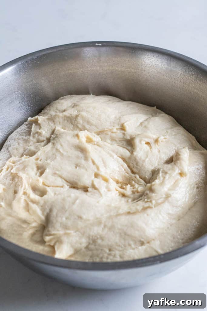 Peach Donuts with Peaches and Cream Filling 5 bowl of risen dough