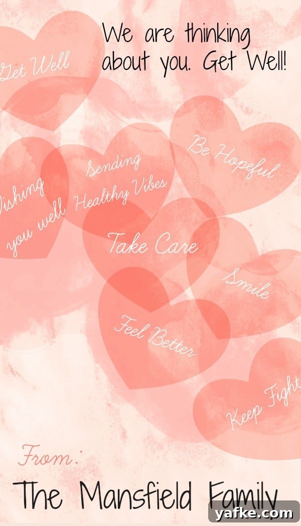 Many hearts with text on each one.