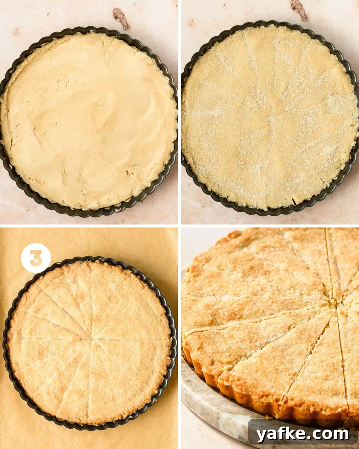 Buttery Almond Shortbread Cookies Recipe 6 Bake the shortbread almond cookies for 40 - 45 minutes or until the edges are a light golden brown. Cool the shortbread rosemary bars in the pan for 30 -45 minutes or until fully cooled to room temperature. Once cooled, remove the shortbread from the tart pan, slice and enjoy.