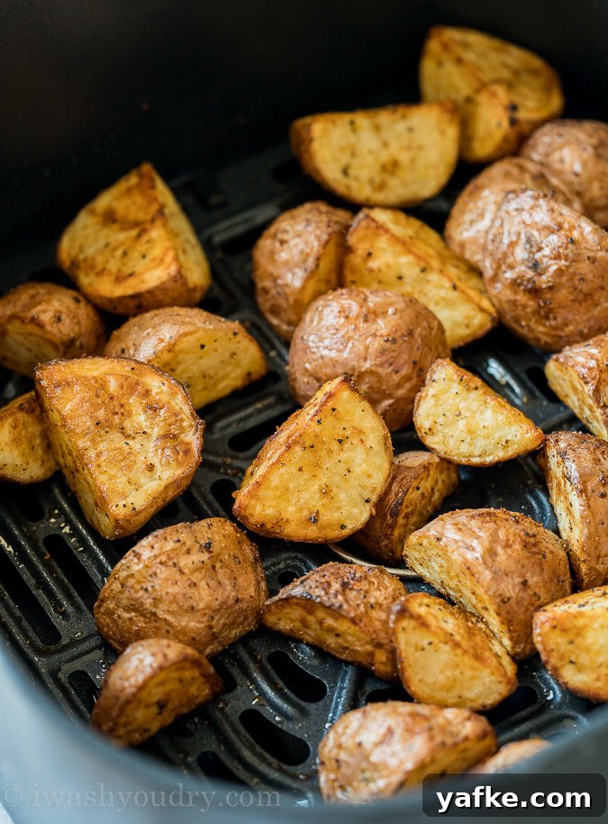 Shake the potatoes half way through cooking to ensure crispiness on all sides