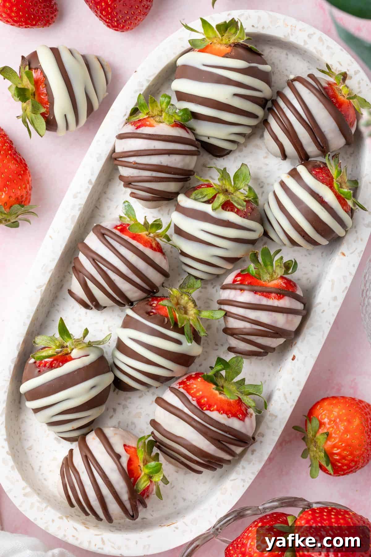 25 Homemade Edible Gift Ideas for Any Occasion 28 Marble platter with Chocolate Covered Strawberries