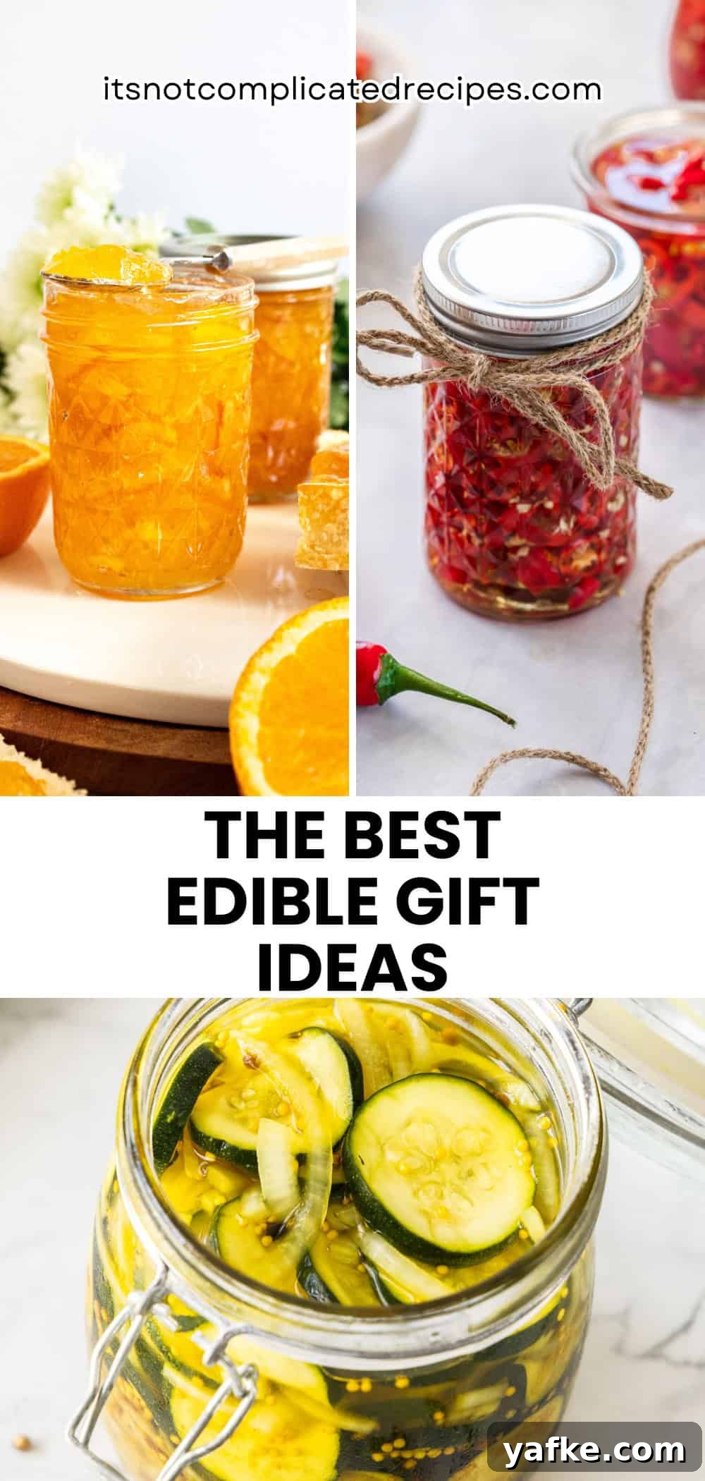 25 Homemade Edible Gift Ideas for Any Occasion 43 Pinterest image with photos of Edible Gift Ideas.