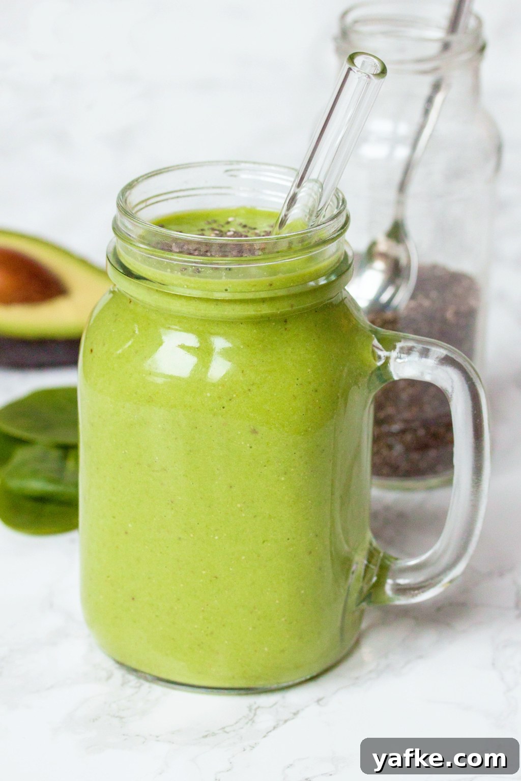 Creamy Green Avocado Chia Smoothie Recipe 3 Green Avocado Smoothie with Chia Seeds