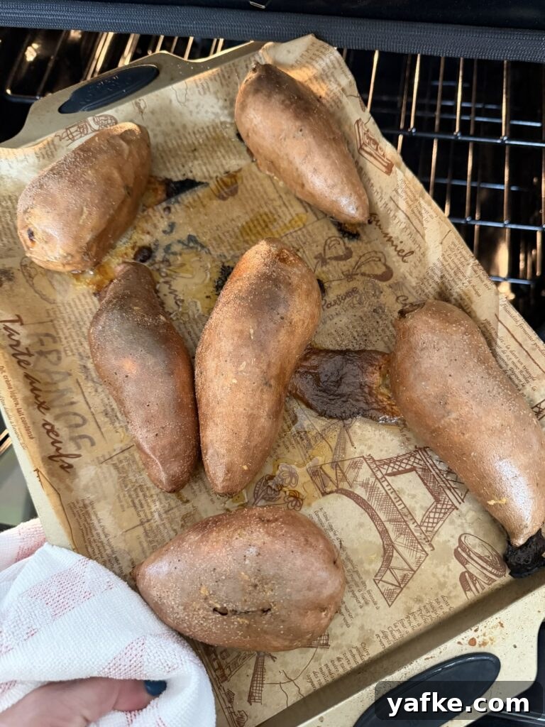 Baked Sweet Potatoes with Savory Maple Butter Recipe 3 Whole oven baked sweet potatoes with crispy salted skins