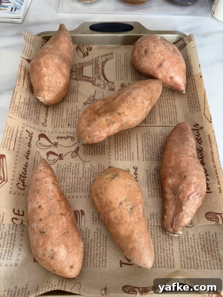 Baked Sweet Potatoes with Savory Maple Butter Recipe 6 Sweet potatoes rubbed with olive oil and kosher salt before baking