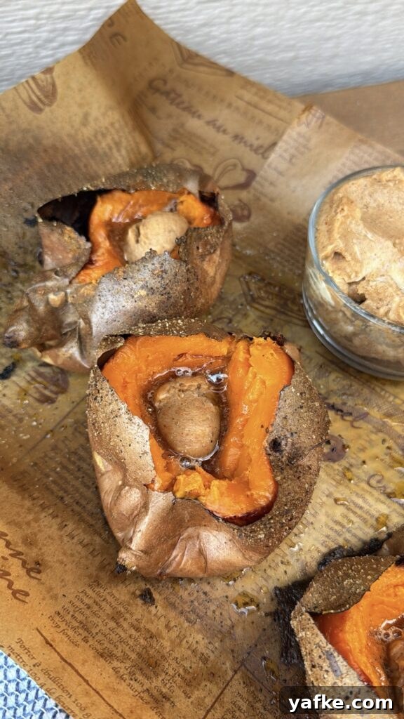Baked Sweet Potatoes with Savory Maple Butter Recipe 9 Savory maple butter melting into a hot baked sweet potato
