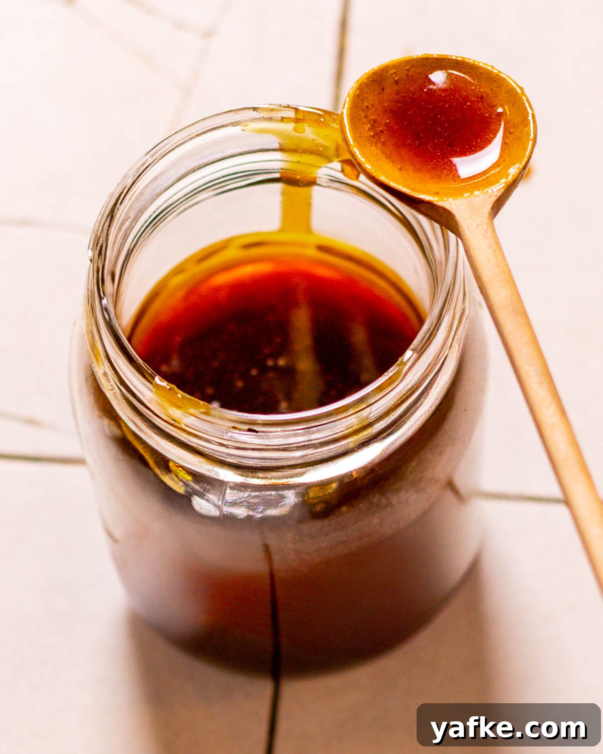 Ham Glaze Recipe: Honey Brown Sugar and Mustard 7 Storing glaze in jar