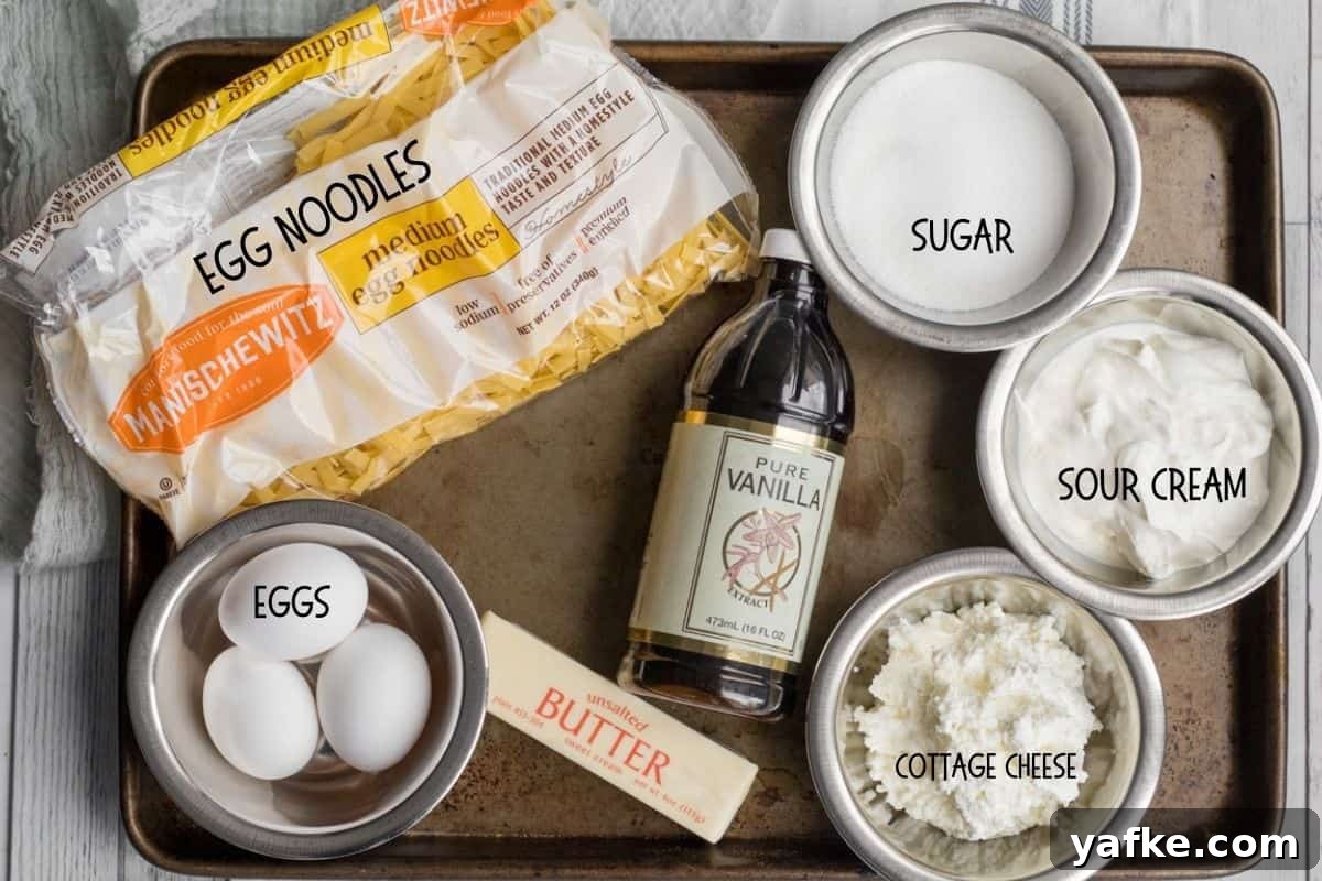 7-Ingredient Sweet Noodle Kugel Recipe 3 ingredients for noodle kugel