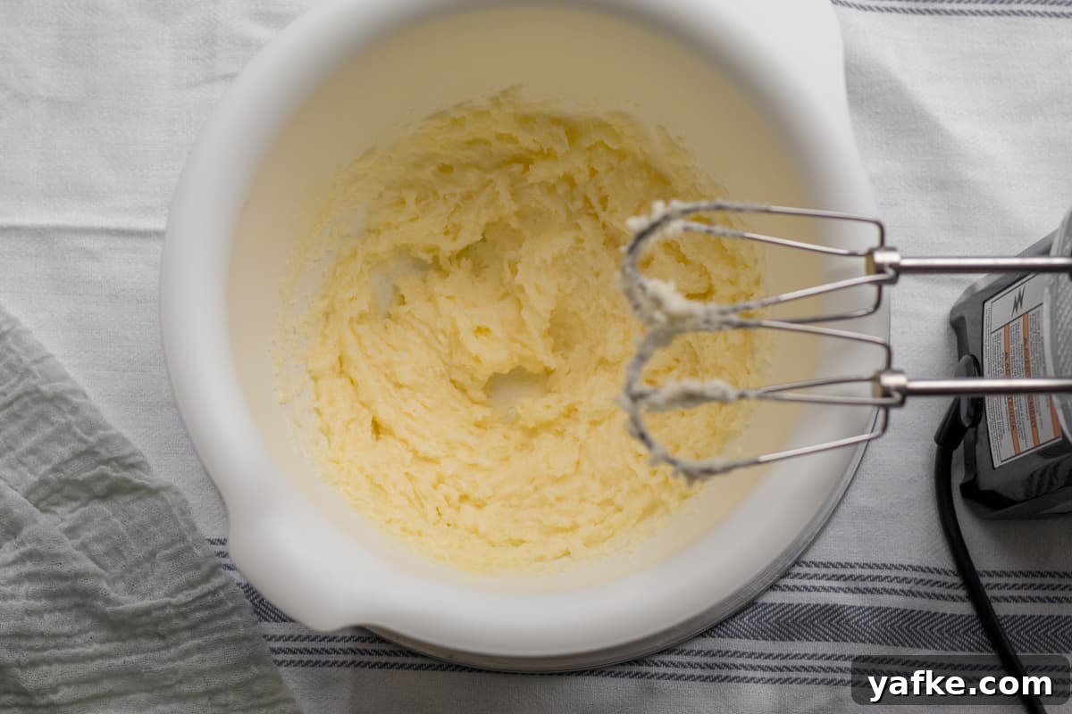 7-Ingredient Sweet Noodle Kugel Recipe 6 butter and sugar creamed together in a bowl