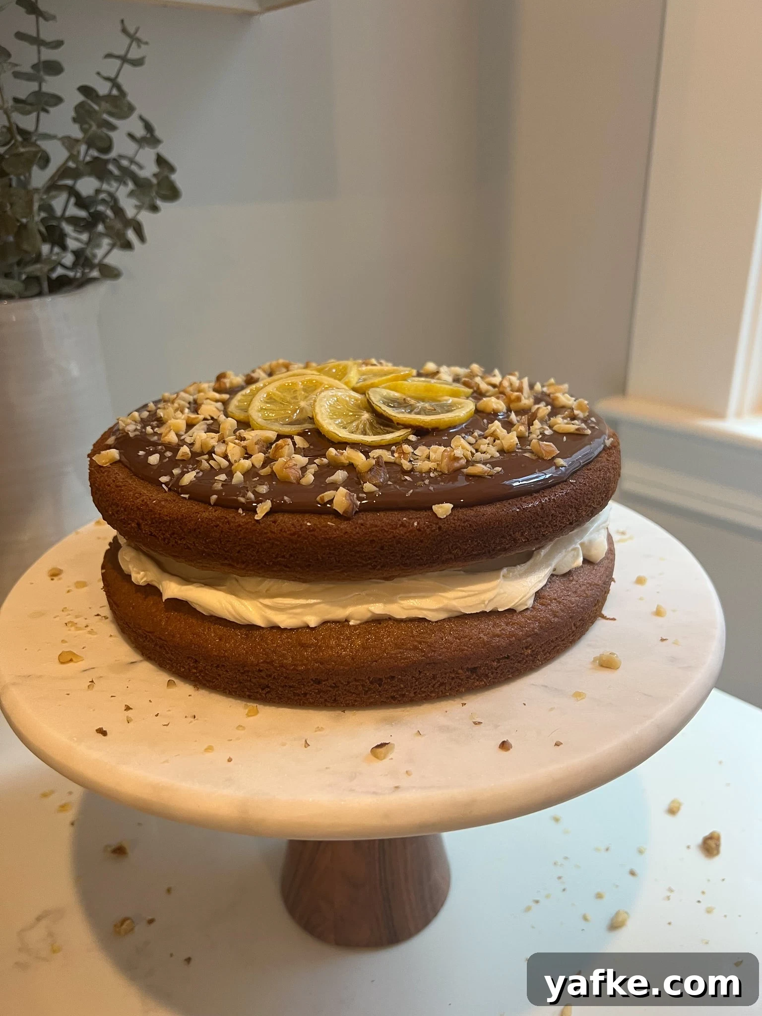 Cake after decorating.