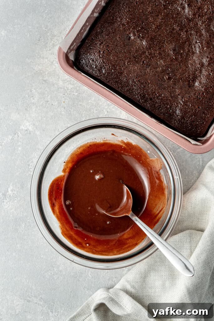 Chocolate Peppermint Brownies: Gluten and Dairy-Free 10 Mixing up the dark chocolate peppermint ganache in a small glass bowl.