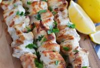 3-Ingredient Lemon Garlic Chicken Skewers